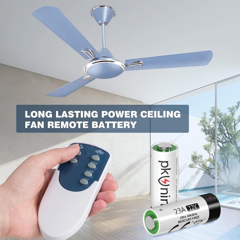 PKUNIN 23A 12 Volt Battery Alkaline Ceiling Fan Remotes Batteries, Garage Door Openers Battery 20 Pack - Image 4